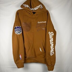 Pro Standard Sacramento Kings Paint The City Hoodie Brown Chenille Patch Men’s L